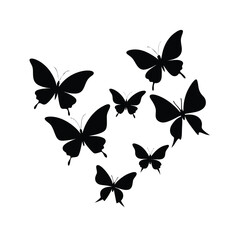 Stylized Monarch Butterfly Vector Silhouette