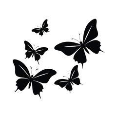 Monarch Butterfly Silhouette Vector Art
