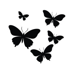Bold Monarch Butterfly Silhouettes Vector