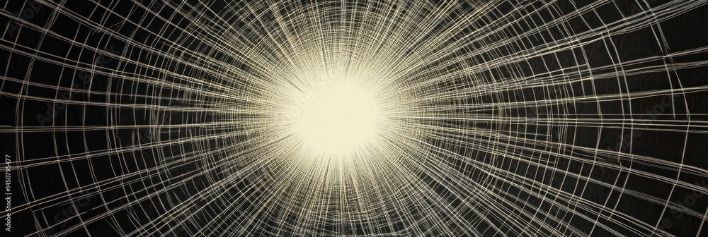 Poster radiant interconnection: abstract network with central luminescence
