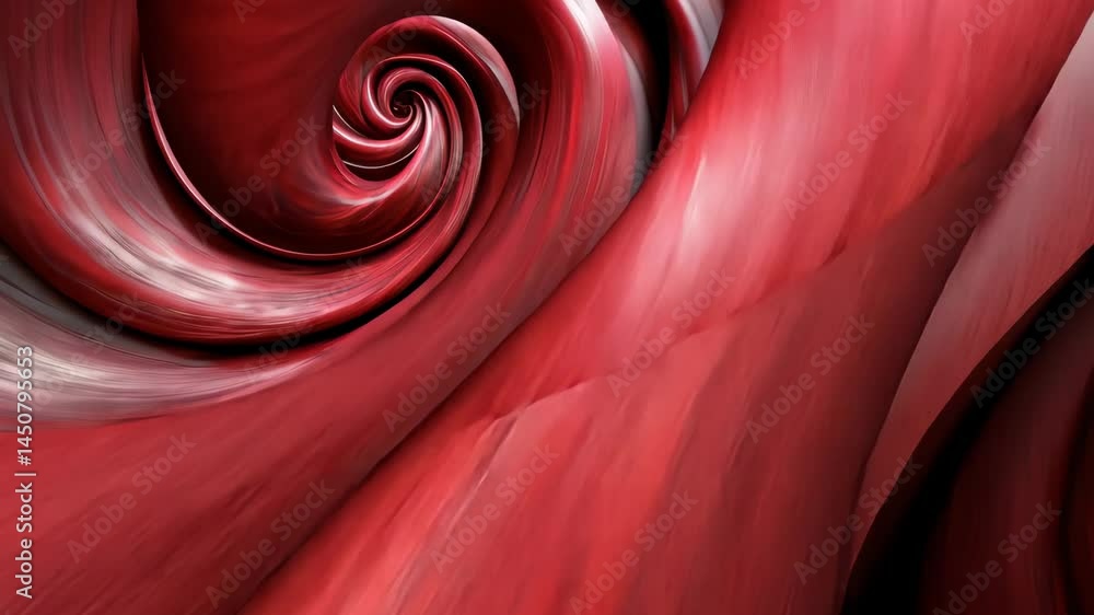 Poster dynamic red swirl patterns with flowing abstract motion