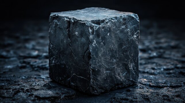 Dark, imposing stone cube