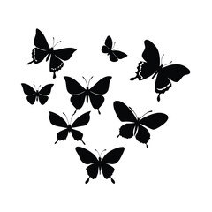 Flying Butterfly Graphic Vector Silhouette