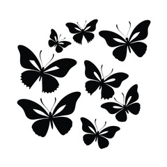 Butterfly Shadow Vector Design in Black