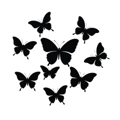 Butterfly Vector Collection in Silhouette