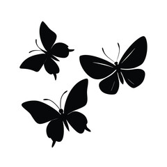 Elegant Flying Butterflies Vector Silhouettes