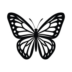 Flying Butterfly Black Silhouette Artwork
