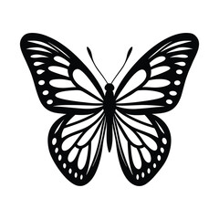 Vector Art of Flying Black Butterflies