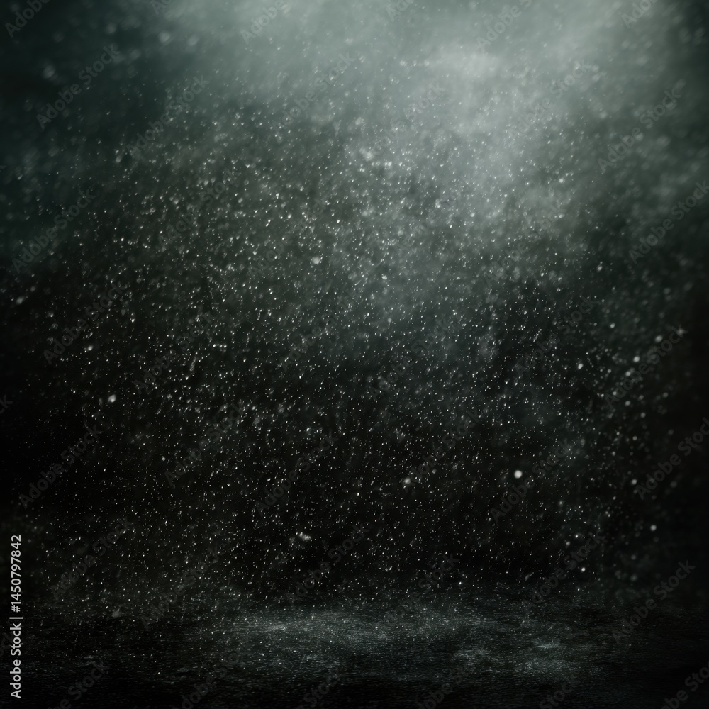 Poster ethereal mist descends in a dark studio creating a moody atmosphere with subtle light and shadow pla