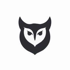 Unique black and white owl logo design representing wisdom and mystery in a minimalist style