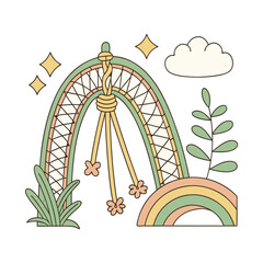 Mellow Meadow Macramé – Handmade Boho Wall Hanging for Home Decor-a beautifully handcrafted boho-style wall hanging. Perfect for living rooms, bedrooms, or offices, this eco-friendly macramé piece add