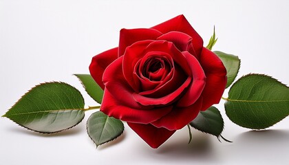 red rose stem isolated on white background