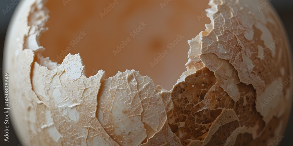 Poster cracked eggshell detail, macro image shows rough texture and delicate structure. imperfect beauty, s