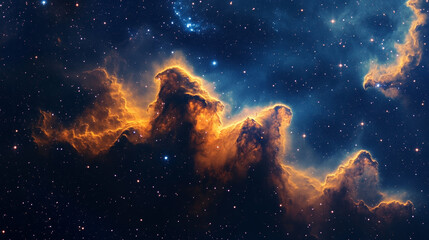 Fototapeta premium In the background, stars and space clouds add depth to the outer space setting.