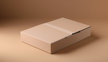 realistic sliding box mockup 3d rendered blank cardboard box on soft colored background for product display