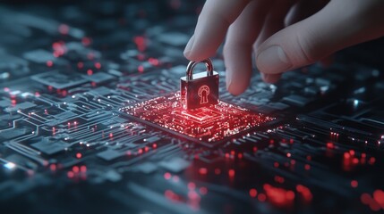 Naklejka premium Cybersecurity: Protecting Digital Assets with Advanced Encryption