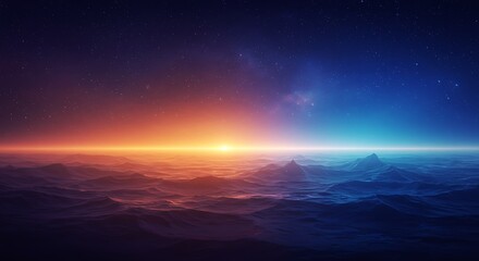 Obraz premium Spectacular Sunset Over a Distant Planet