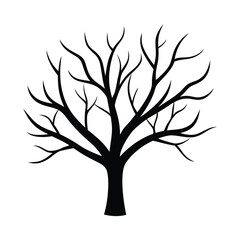 Abstract Bare Tree Branches on Pale Background