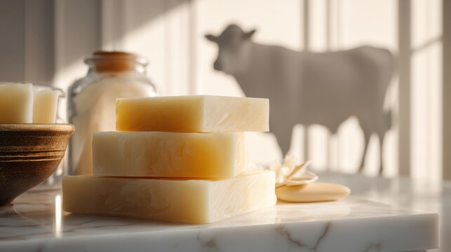 Natural beef tallow soap bars with rustic farm setting for organic skincare,Beef Tallow Skincare