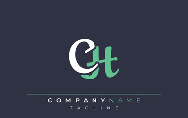 Obraz premium Elegant Stylized CH Lettering Design. Stylish Modern Logo featuring Monogram Letters in White and Teal Shade