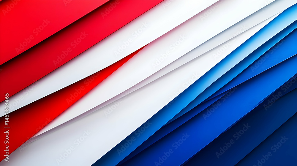 Poster abstract triangular pattern with red blue white colors
