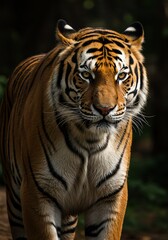 Obraz premium Tiger Portrait Close-up with Stripes