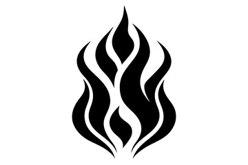 A fiery vector illustration depicts a hot set of burning flames, a warm blaze design. 