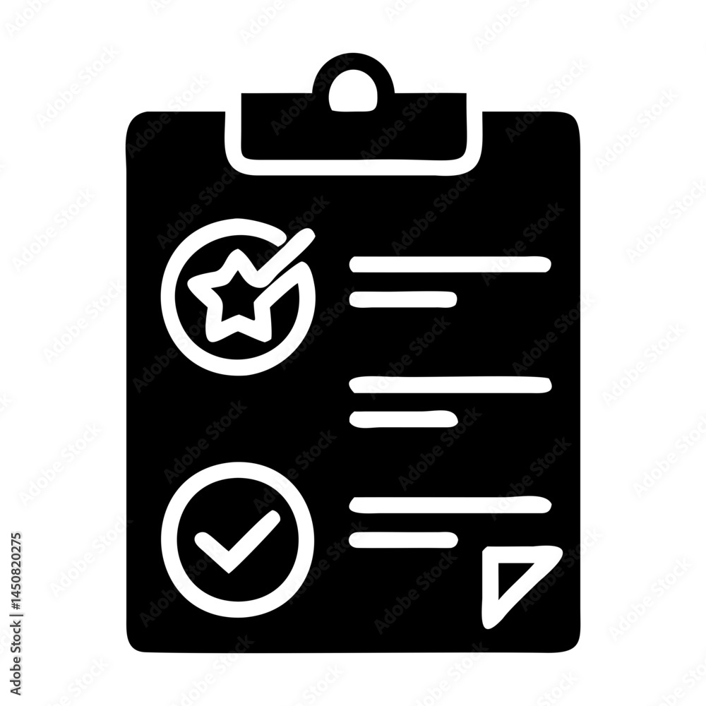Poster checklist clipboard task management vector icon for project planning and progress tracking design el
