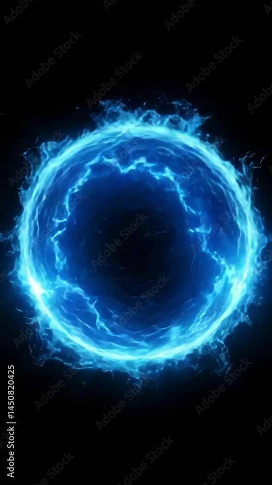 Poster a dynamic electric blue energy sphere illuminates the dark space while emitting bright light pulses 