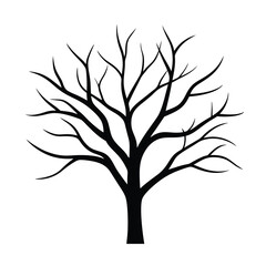 Bare Branches and Twigs Silhouette Vector Illustration