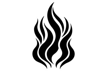 Vector fire flame design element with hot tribal art swirls