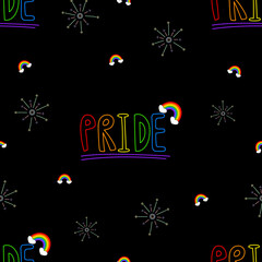Illustration of Pride Month, Group of Friends with Different Styles_Rainbow
