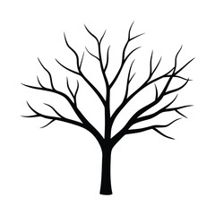 Minimal Tree Branches Silhouette Vector Illustration