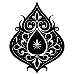 Abstract floral ornament with a black and white ornate design featuring a vintage vector pattern.