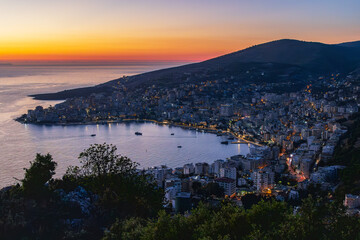 View of the town of Sarande from the lighthouse hill.
