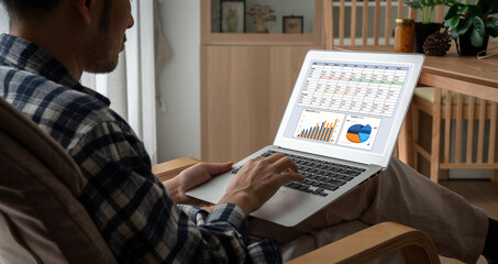 Business data dashboard provide business intelligence analytic for marketing strategy planning...