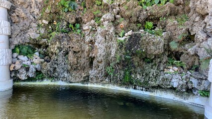 Mossy grotto whispers timeless secrets, evoking Stonehenge's mystery and Imbolc's renewal, beneath...