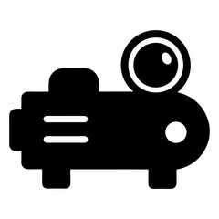 Projector Silhouette Vector Art Illustration in Black for Creative and Tech-Themed Designs