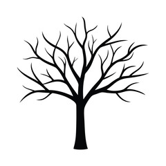Obraz premium Simple Bare Tree Silhouette Illustration