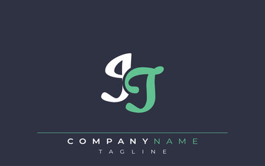 Elegant Stylized IT Lettering Design. Stylish Modern Logo featuring Monogram Letters in White and Teal Shade