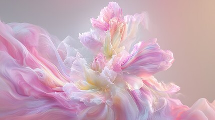 Ethereal Colorful Abstract Floral Design with Soft Pastel Tones