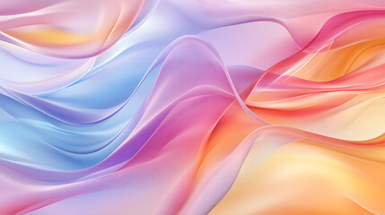 Abstract Pastel Wave Background Soft Pink Orange Blue Swirls