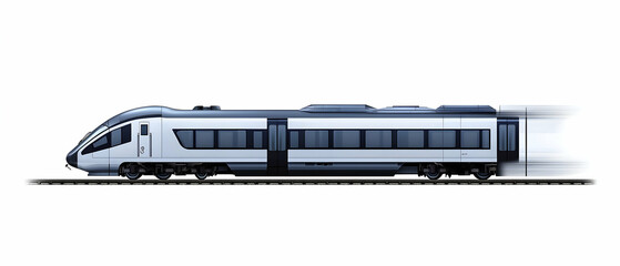 Modern White And Black Train On Track