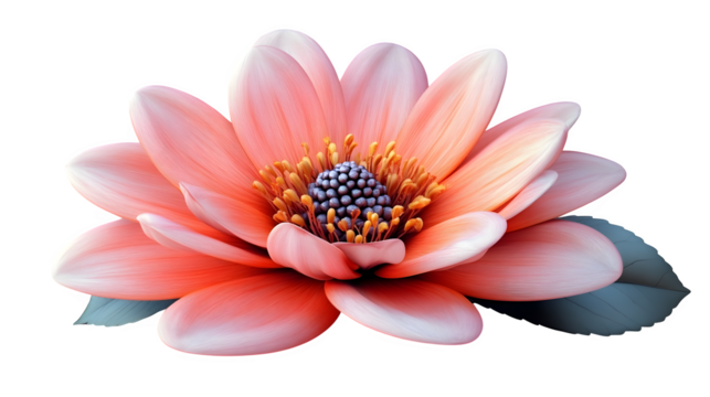 3D flower icon in cartoon plastic style, isolated on white