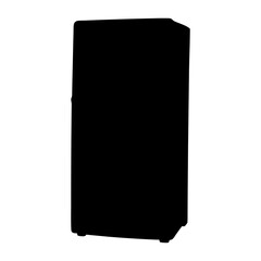 Silhouette of a small modern refrigerator, a compact appliance for kitchens