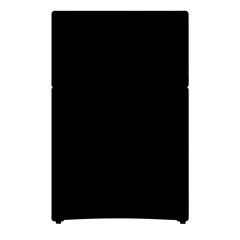 Monochrome Refrigerator Silhouette with Top Freezer Compartment and Subtle Base