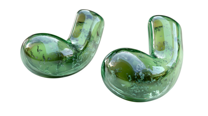 3D green music note icon. Cartoon plastic style. Isolated on white background