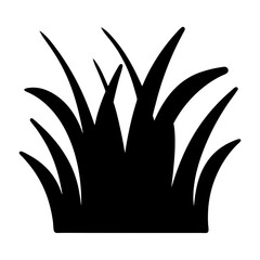 Silhouette of clump of grass or vegetation with irregular shaped blades