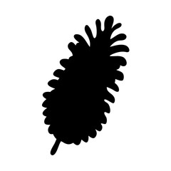 Silhouette of a Furled Branch with a unique leaflike texture, dark and distinct