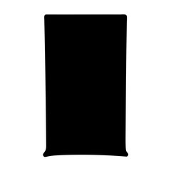 Silhouette of a Rectangular Object with Slightly Rounded Corners on White Background